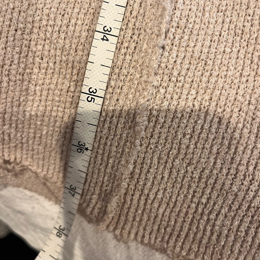 Beige Tan Taupe Long Cardigan Sweater XL Linda Anderson Boho Distressed Lace - Picture 9 of 10